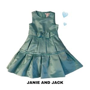 Janie and Jack light green shantung dress (size 4)